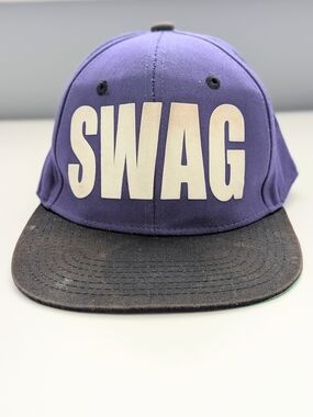"SWAG" Adjustable Snapback Baseball Style Hat/Cap with Black Brim
